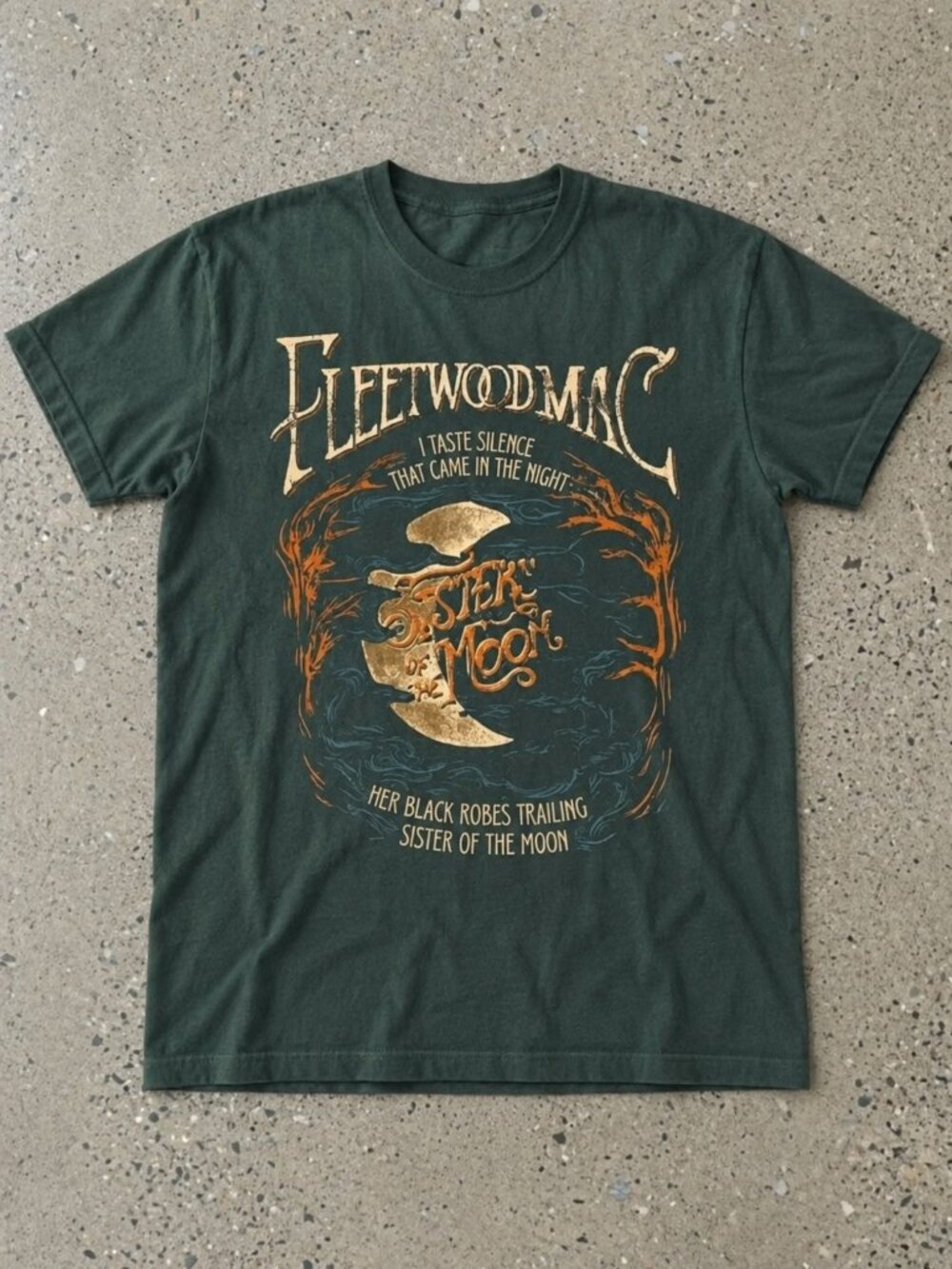 Fleetwood Mac Sister of the Moon Forest Green Graphic T-Shirt | Gildan